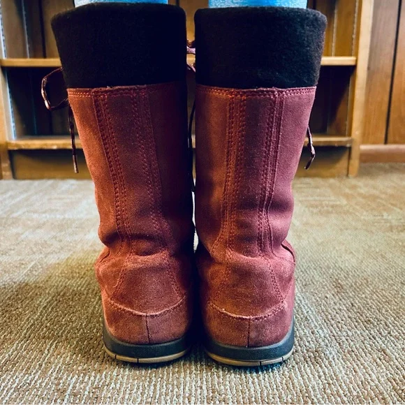 Chaco Brick Red Waterproof Suede Andorra Lace Up Boots, size 8.5 39.5 - Picture 10 of 13